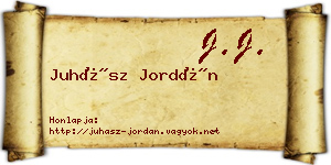 Juhász Jordán névjegykártya